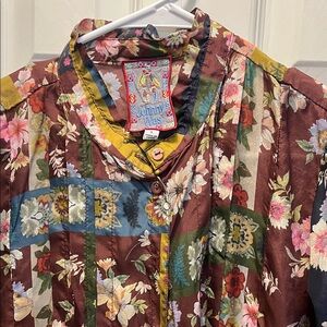 Johnny Was Multicolor Floral Blouse